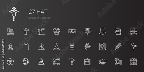 hat icons set