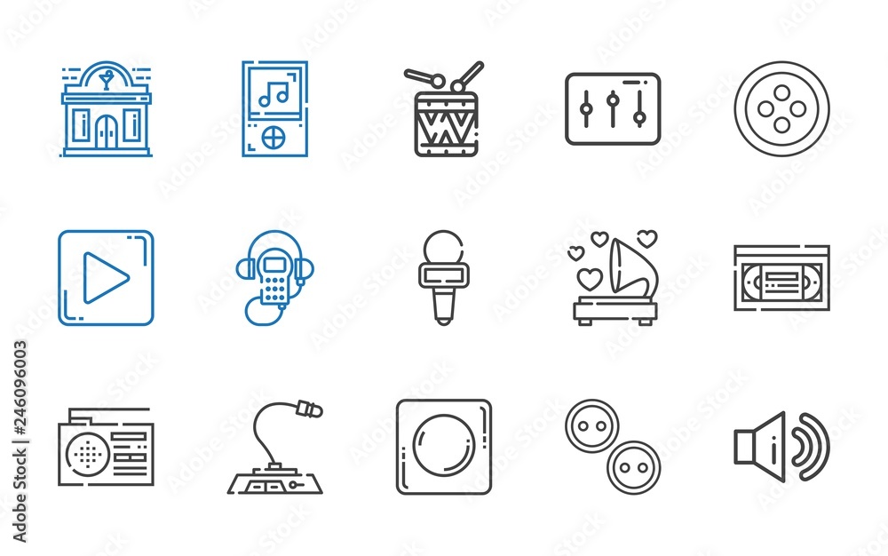 record icons set record icons set