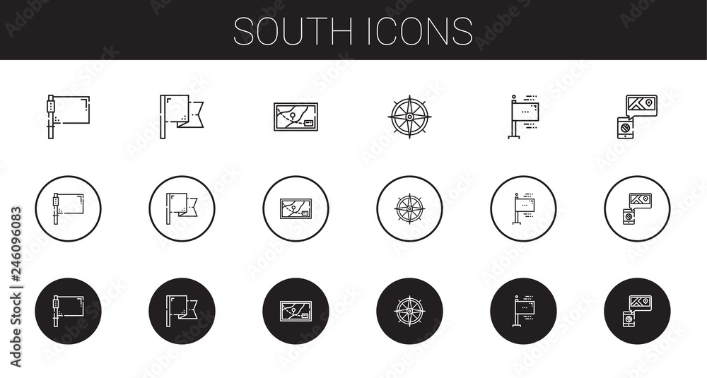 south icons set south icons set