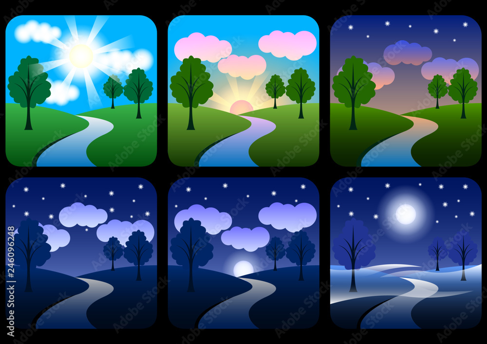 Fototapeta premium beautiful landscape with gradients. 
