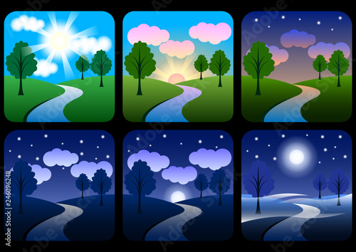beautiful landscape with gradients. 