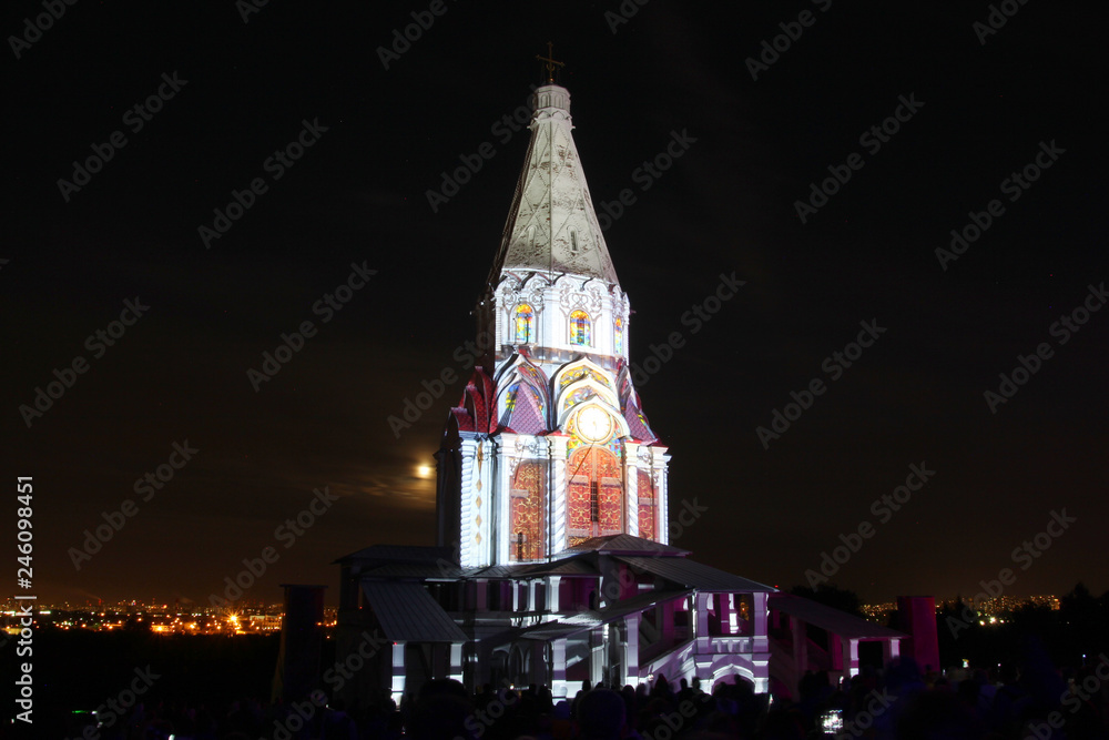 The Circle of Light, the light installation in Kolomenskoe park, Moscow