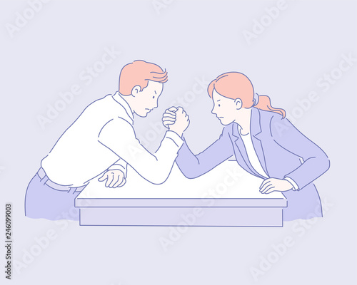 Arm wrestling cowokers