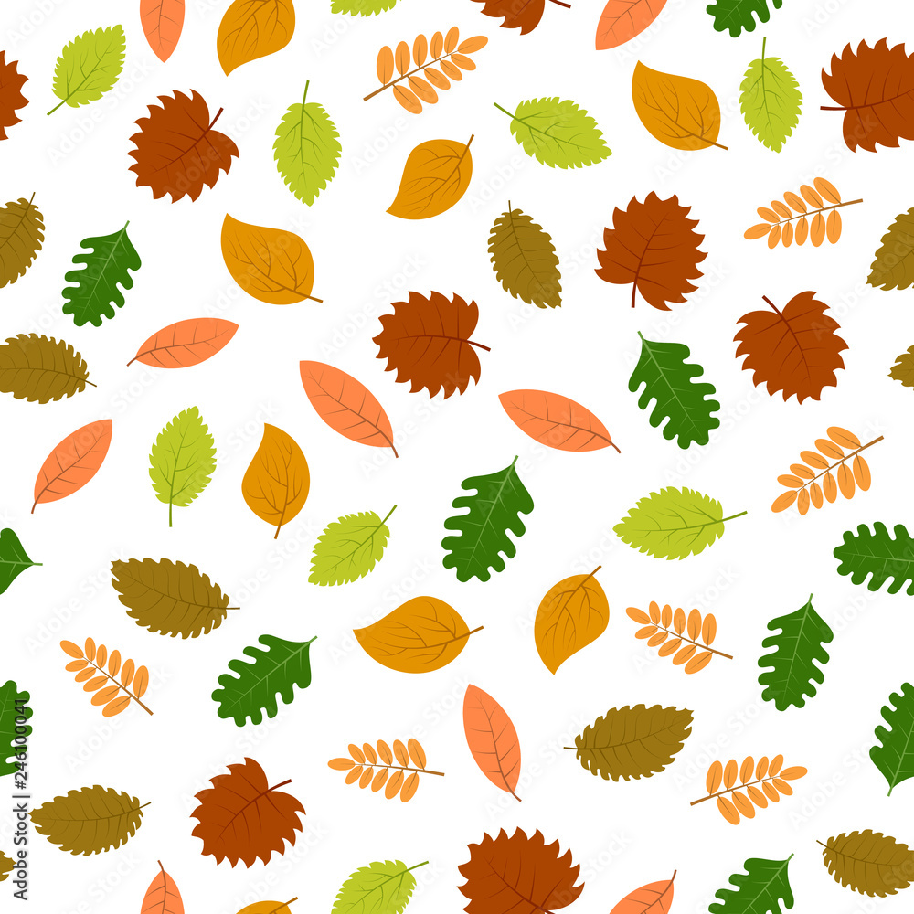 Obraz premium Seamless pattern with autumn leaves