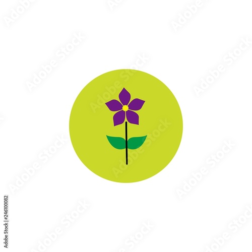 flower iconi the circle vector photo