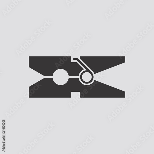  Clothes peg icon.Vector illustration.