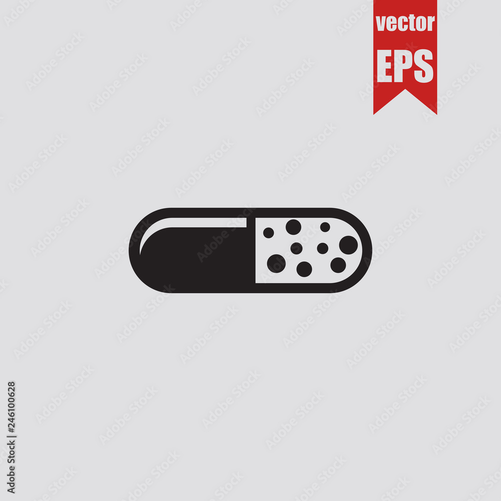 Pill icon.Vector illustration. Pill icon.Vector illustration.