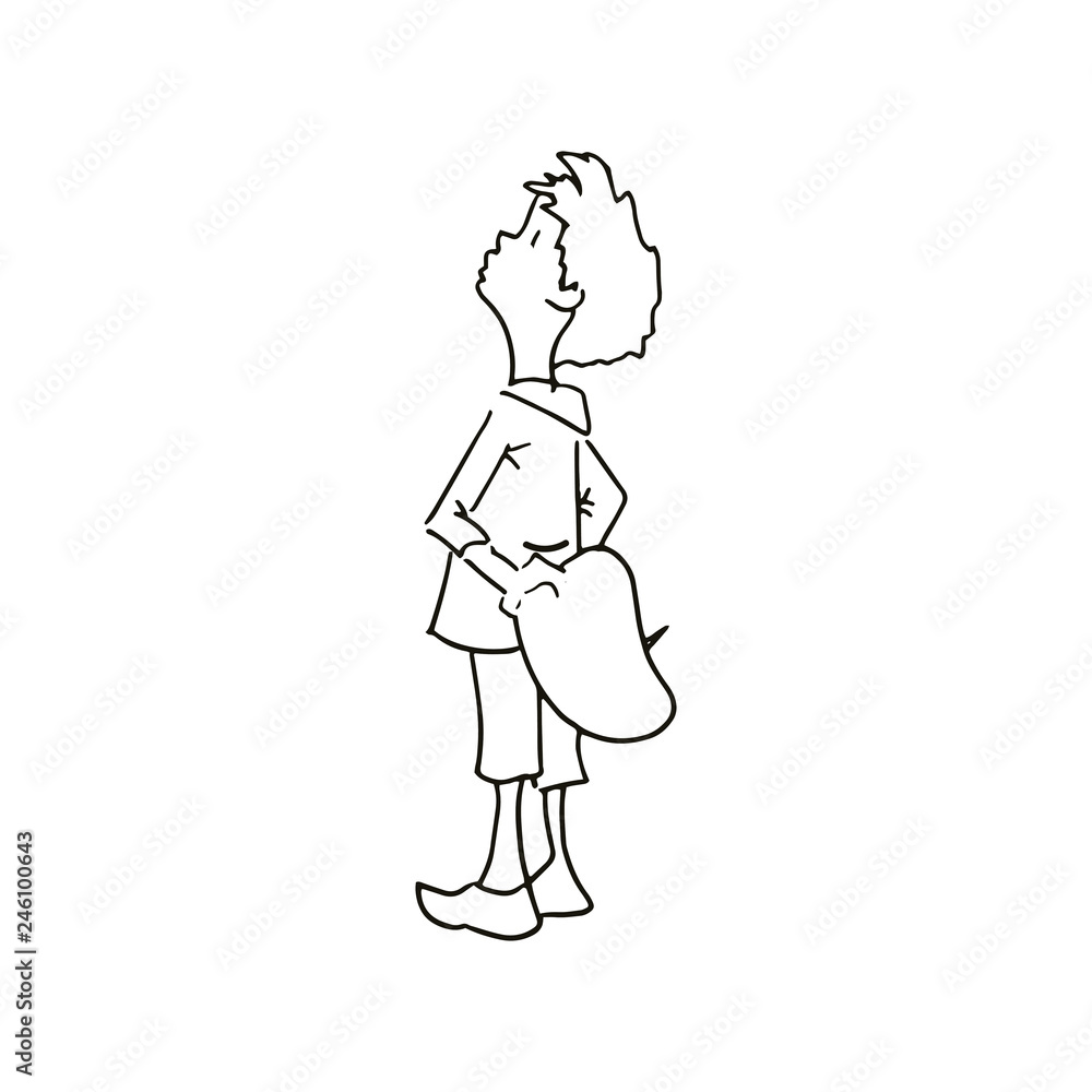 simple children's coloring page, children's drawing a little boy, vector sketch simple children's coloring page, children's drawing a little boy, vector sketch