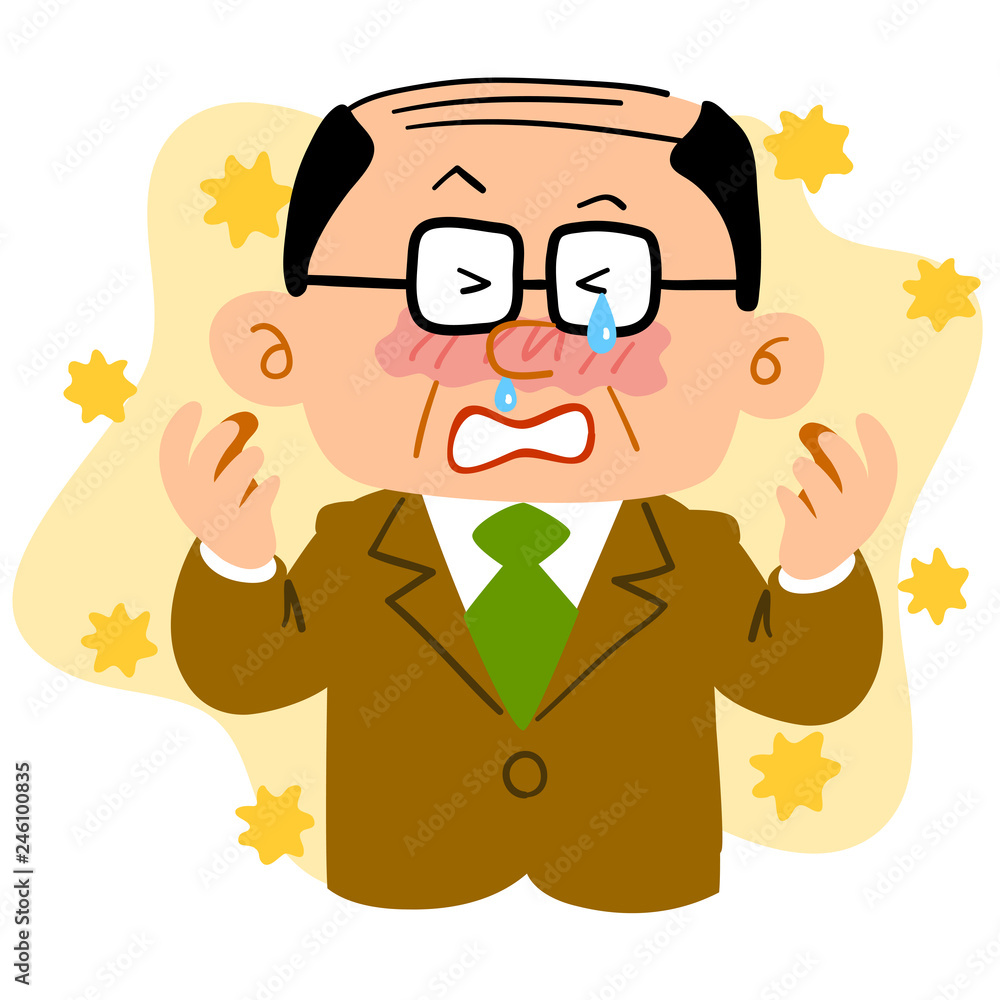 花粉症に苦しむ会社員の中年男性
花粉症に苦しむ会社員の中年男性