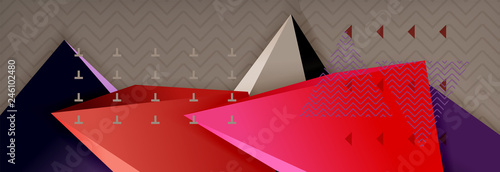 3d triangular shapes geometric background. Origami style pattern with triange shapes for decorative design. Poster design. Line design. Modern presentation template