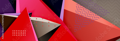 3d triangular shapes geometric background. Origami style pattern with triange shapes for decorative design. Poster design. Line design. Modern presentation template