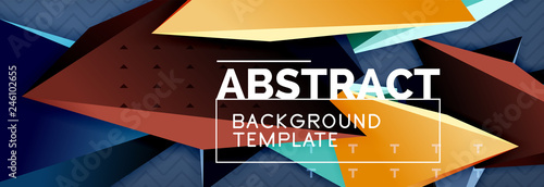 3d triangular shapes geometric background. Origami style pattern with triange shapes for decorative design. Poster design. Line design. Modern presentation template