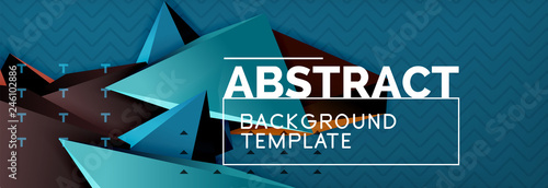 3d triangular shapes geometric background. Origami style pattern with triange shapes for decorative design. Poster design. Line design. Modern presentation template