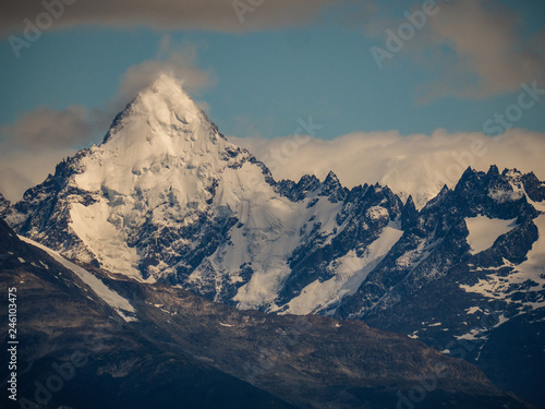 sun struck mountain in patgonia