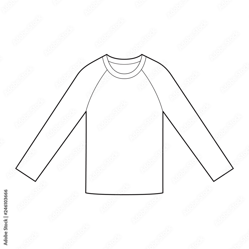 Raglan Sleeve Tshirt Fashion Flat Sketch Stock Vector Royalty Free  1741399547  Shutterstock