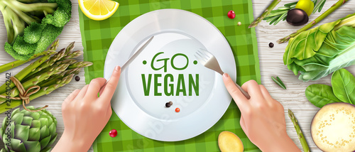 Vegan Realistic Ad Poster