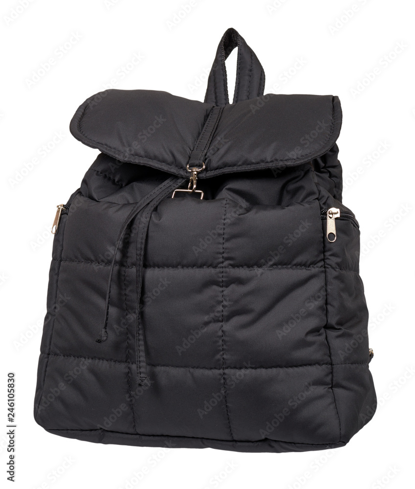 Black textile school bag, city street backpack Black textile school bag, city street backpack