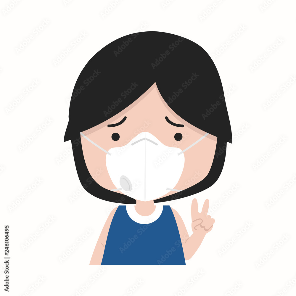 little girl wearing n95 mask to protect