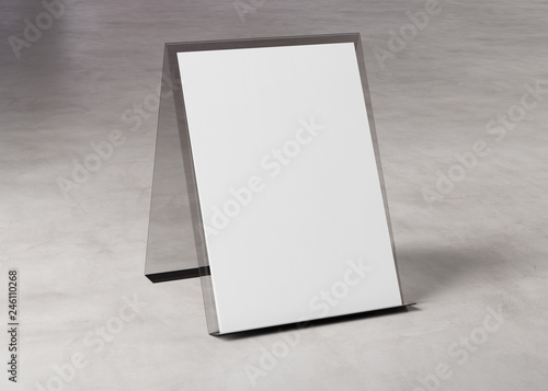 Obraz na płótnie Brochure display stand mockup on concrete 3d rendering