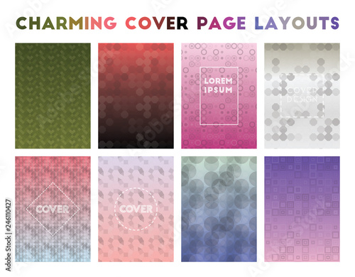 Charming Cover Page Layouts. Admirable geometric patterns. Awesome background. Vector illustration.