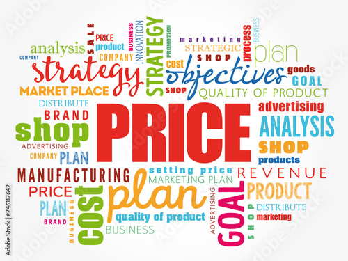 PRICE word cloud collage, business concept background