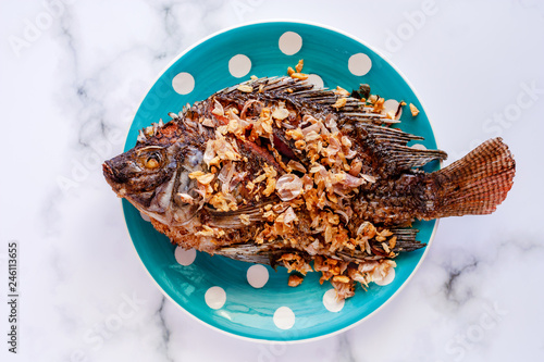 Delicious fried Tilapia fis...