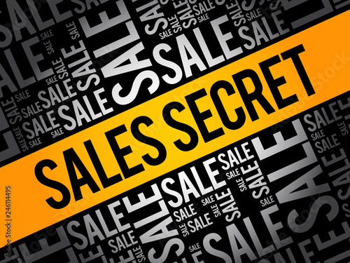 Sales Secret word cloud collage, business concept background