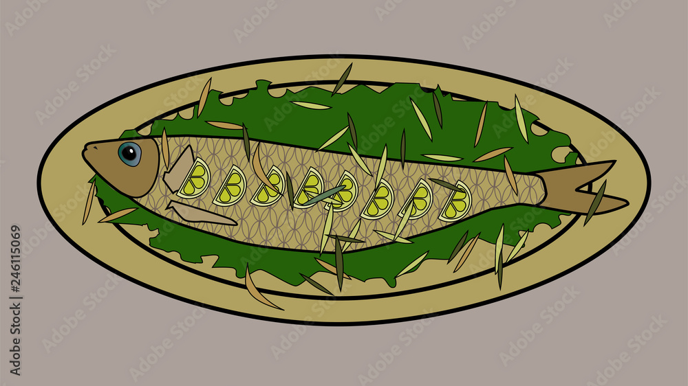 fried fish vector illustration fried fish vector illustration