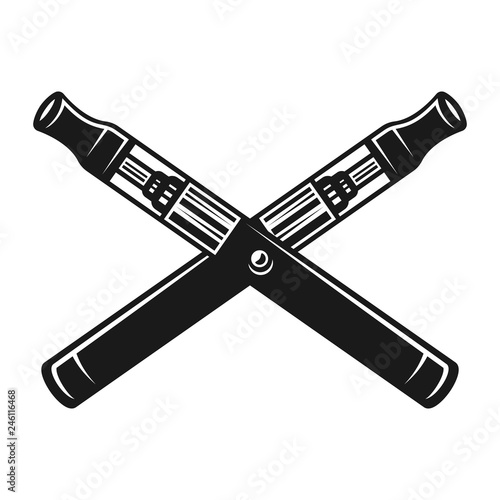 Two crossed e-cigarettes or vape pen vector sign