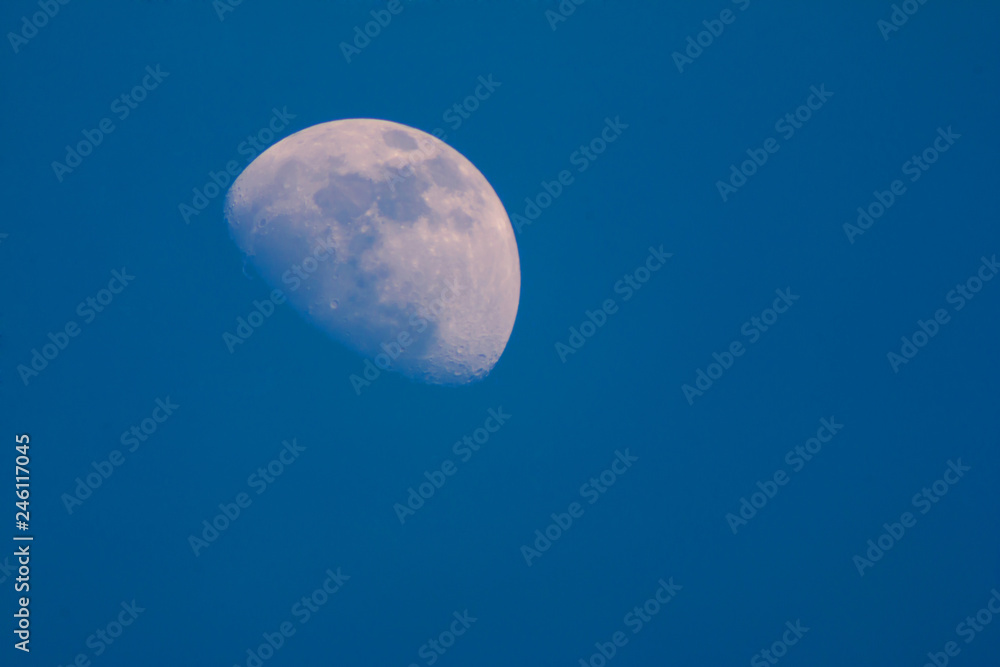 Half moon In the daytime with Sky Blue
Half moon In the daytime with Sky Blue