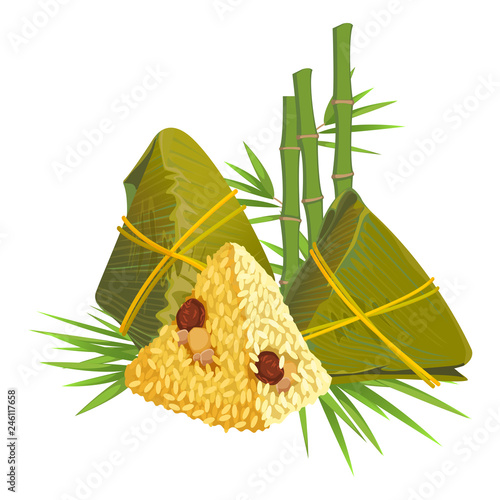 Zongzi for dragon boat festival, dim sum dumpling