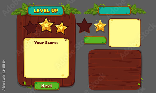 Set of UI elements for 2D games and apps, Game UI part 4 photo