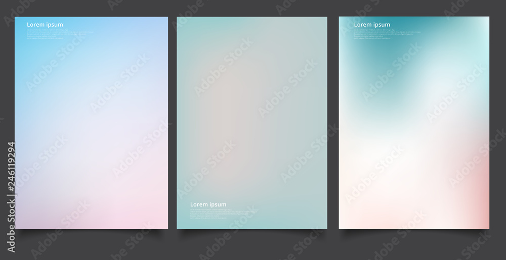 Set of abstract soft blurred gradients background graphic design template  for brochure, banner, wallpaper, mobile screen, annual report. Stock Vector  | Adobe Stock