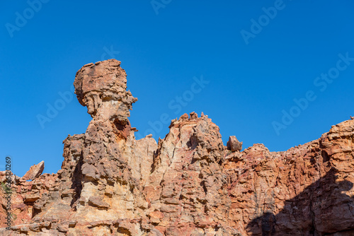 Rock formation, resembling a human head at the Stadsaal Caves