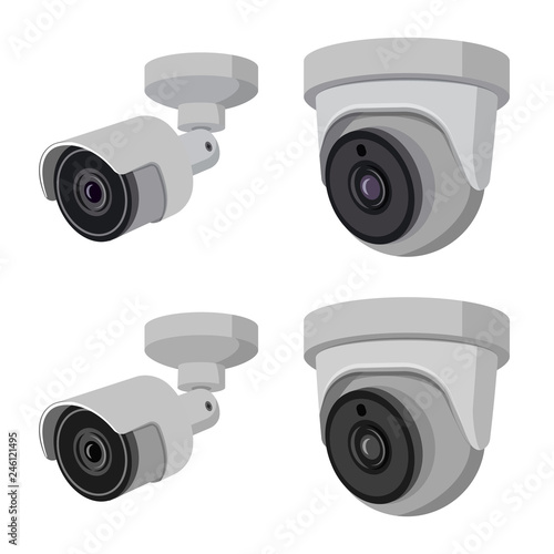 Vector design of cctv and camera symbol. Collection of cctv and system stock symbol for web.