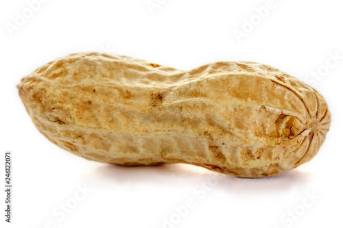 Untreated peanuts isolated on white background. Peanut.