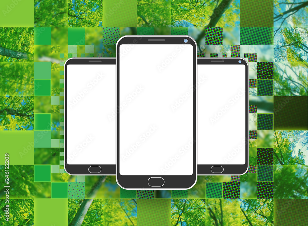 Zielona technologia - Smartfony - obrazy, fototapety, plakaty 