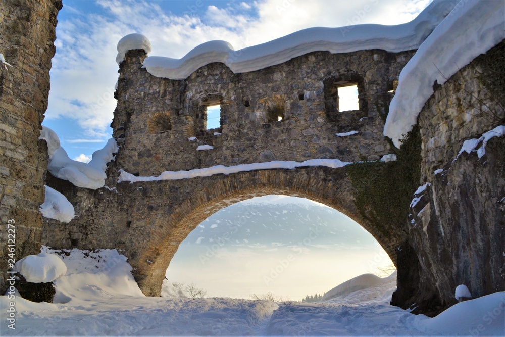 Fototapeta premium Burgruine im Winter
