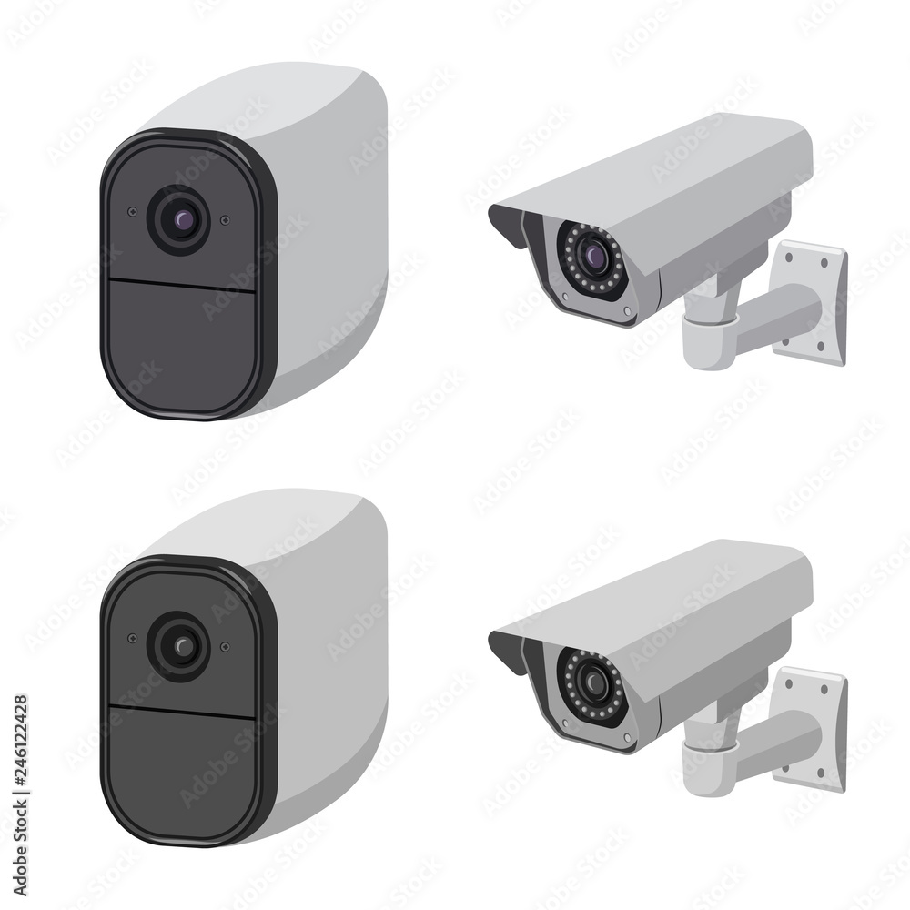 Vector illustration of cctv and camera logo. Collection of cctv and system stock vector illustration. Vector illustration of cctv and camera logo. Collection of cctv and system stock vector illustration.