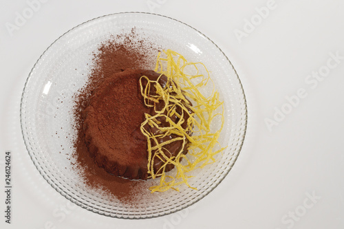 budino al cacao e limone dal'alto