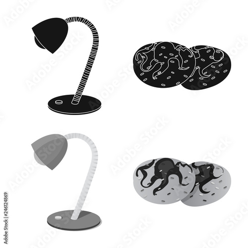Vector design of dreams and night symbol. Set of dreams and bedroom stock symbol for web.