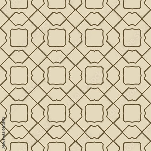Retro ornament. modern square geometric pattern. Seamless vector illustration. for interior design, printing, wallpaper, fill pattern. beige color