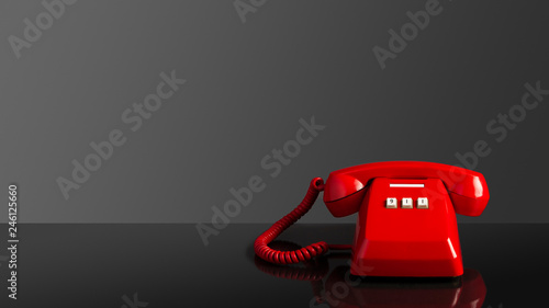 Emergency call 911 on the telephone