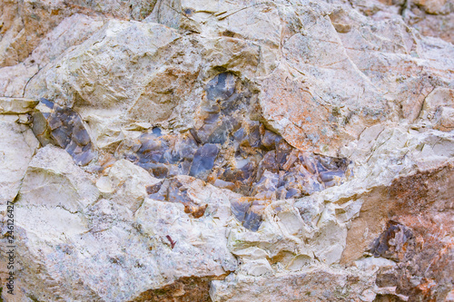 Closeup - beautiful structure of an ancient rock