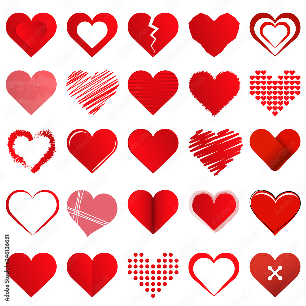collection different loving valentine hearts collection different loving valentine hearts