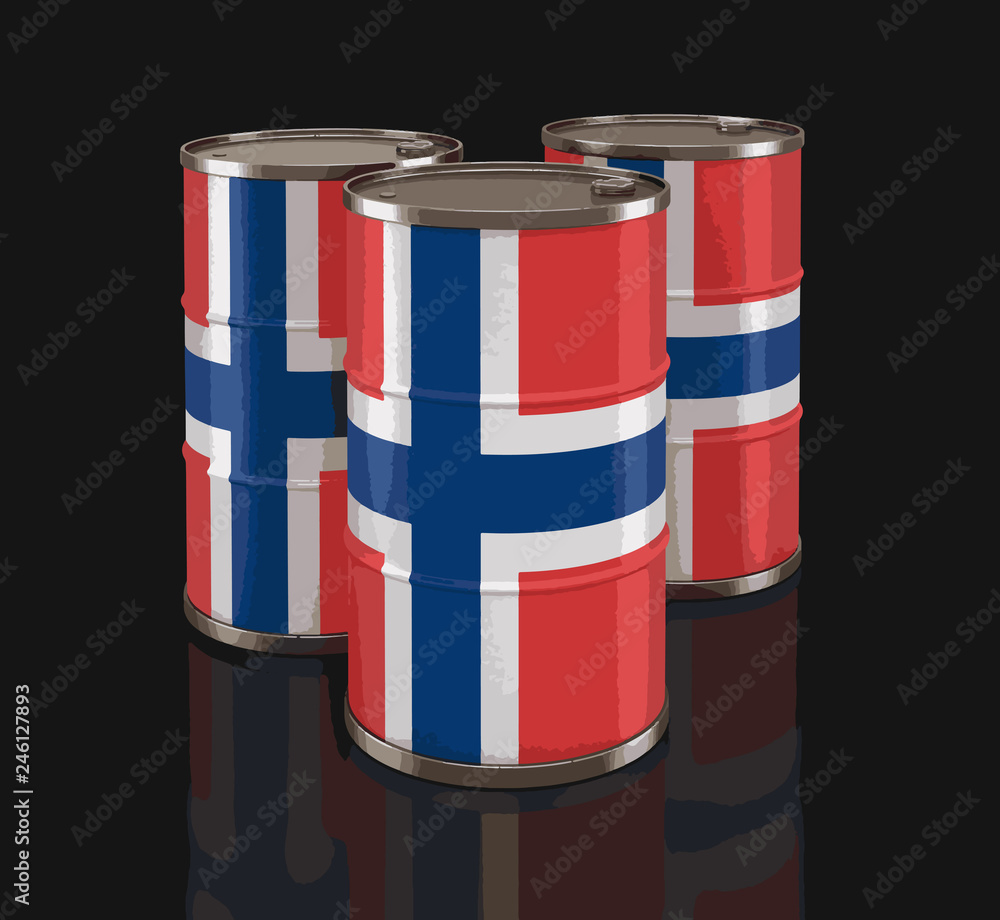 Oil barrel with flag of Norway