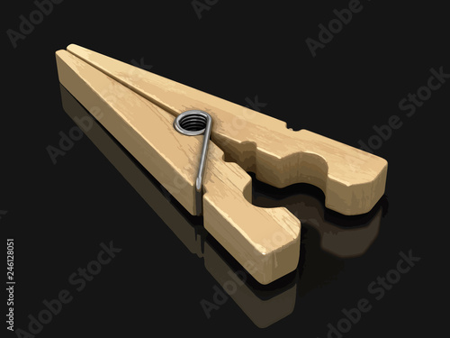 Wooden clothespin