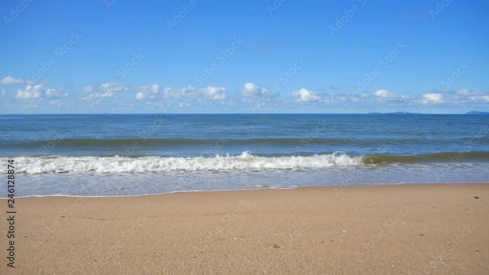 Beautiful long beach with blue sky in rayong thailand Beautiful long beach with blue sky in rayong thailand