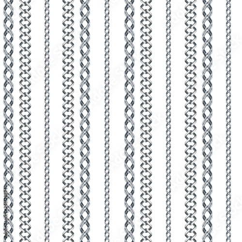 Silver Chain jewelry seamless pattern.