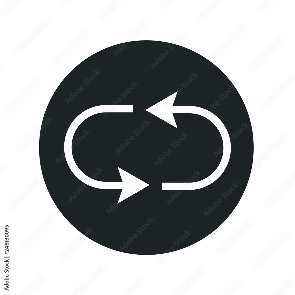 Simple black icon on white background. Repeat icon. Vector illustration web design element. Simple black icon on white background. Repeat icon. Vector illustration web design element.